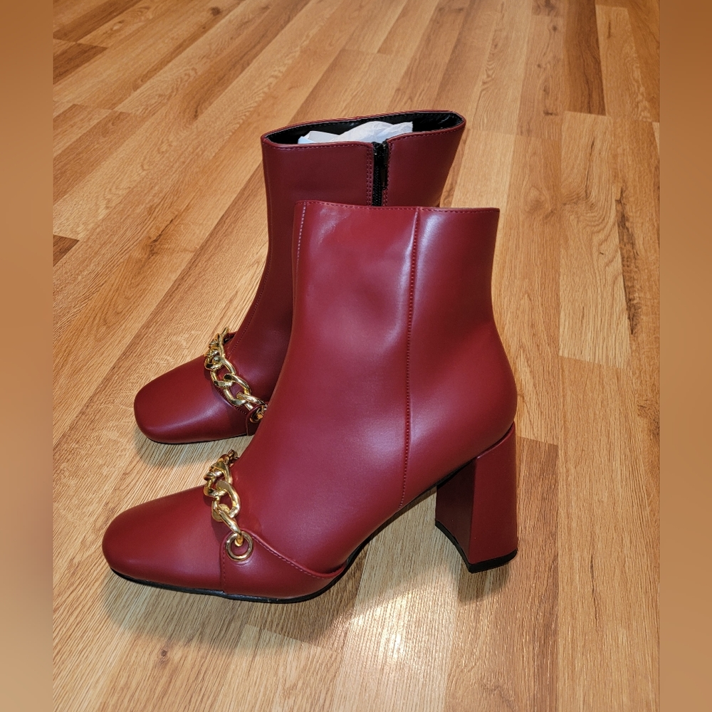 Brash | Womens Dark Red Taichi Chain Dress Bootie - 💥Various Sizes Available 💥